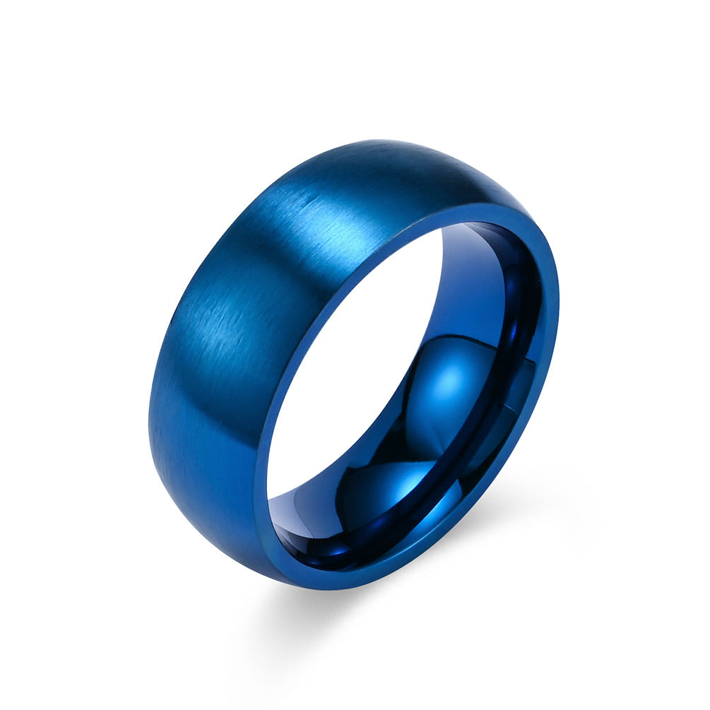Men's Simple Titanium Steel Matte Brushed Inner Rings