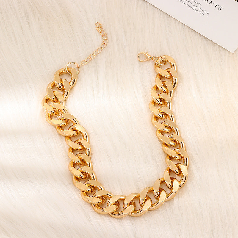 Women's Fashion Thick Chain Simple Style Personalized High Sense Necklace