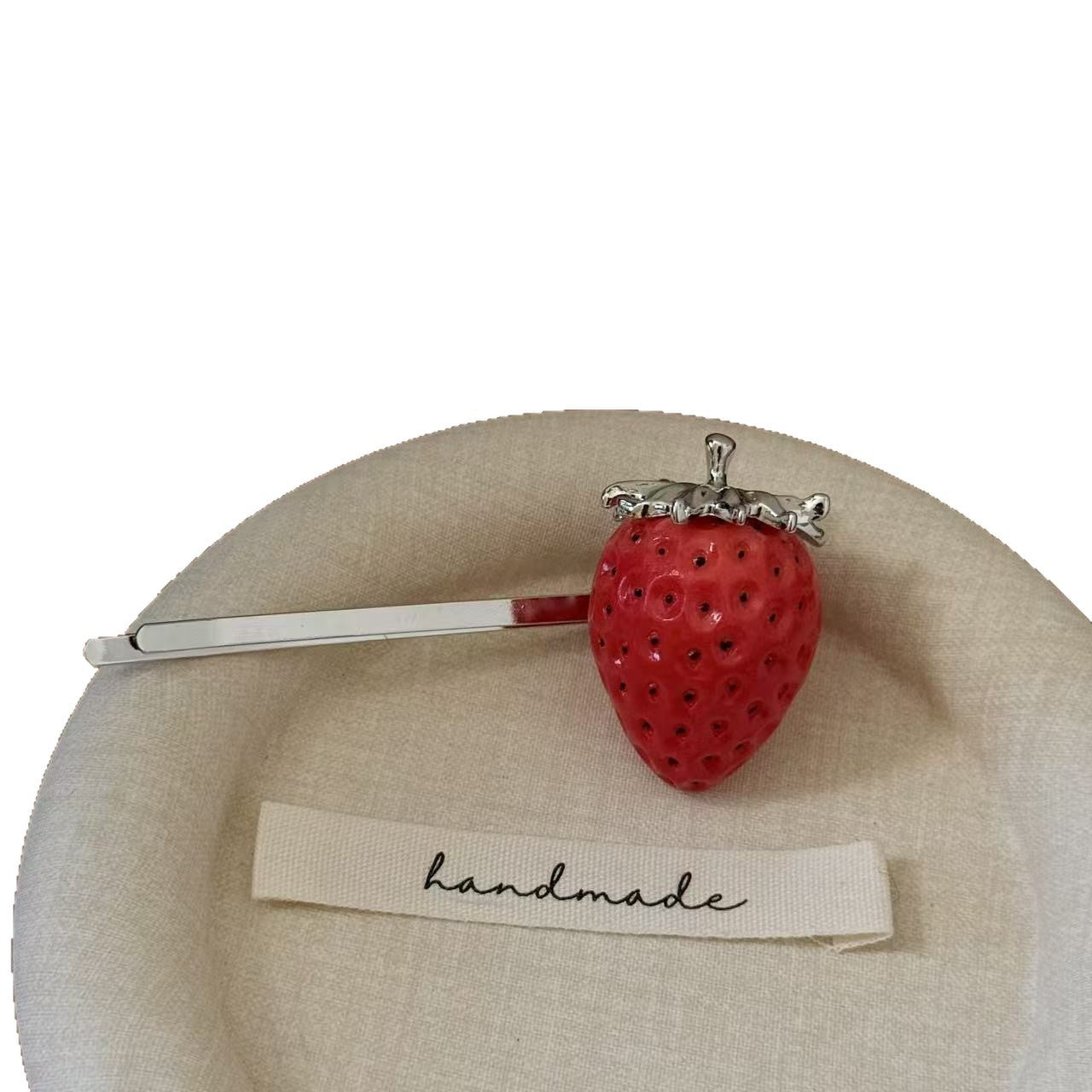 Red Three-dimensional Strawberry Female Sweet Cute Graceful Hairpin Clavicle Necklace