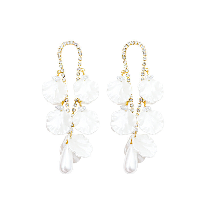 Women's Elegant Shell Flower For Light Luxury Minority Earrings