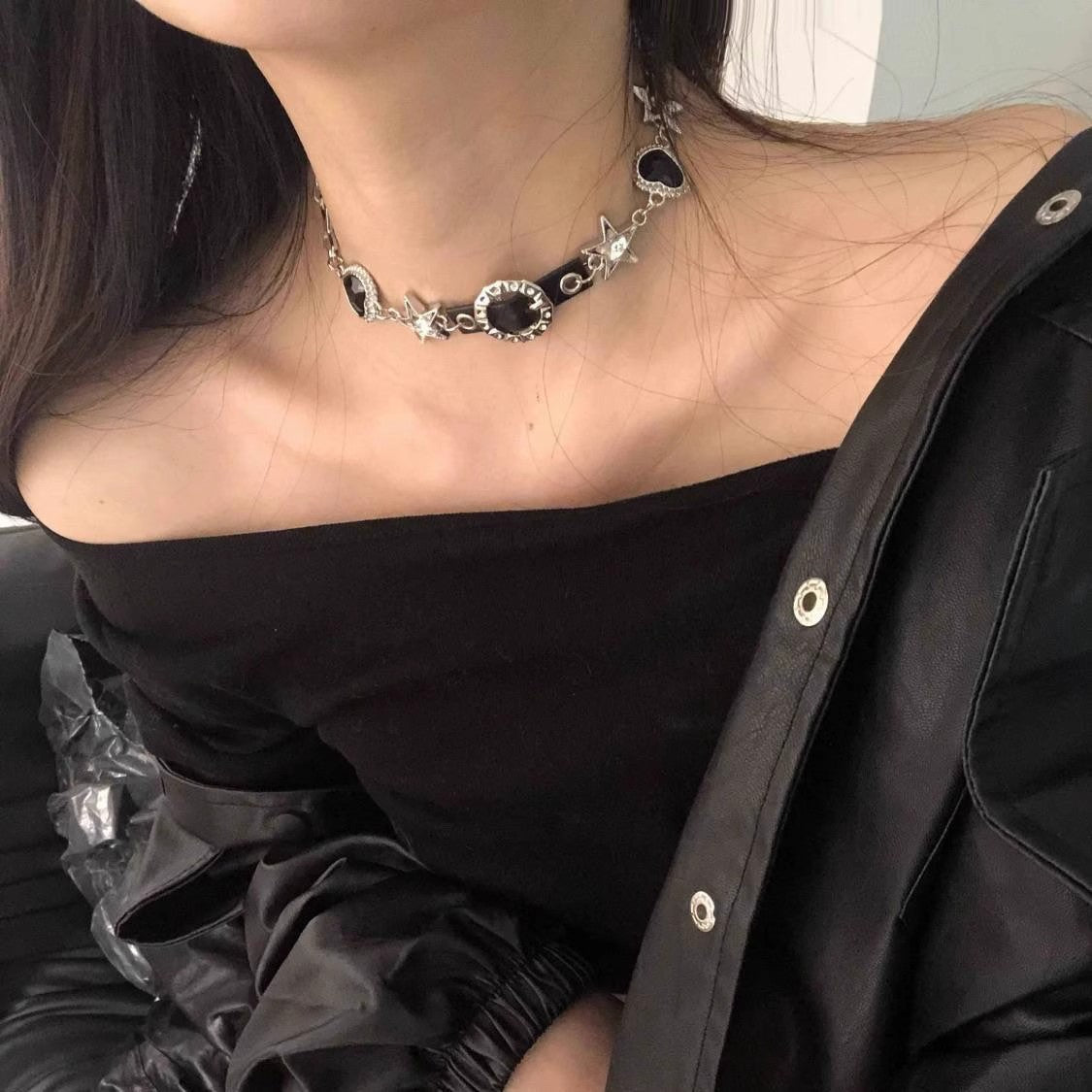 Diamond Punk Sweet Cool Hot Asian Culture Gothic Niche Design Necklaces