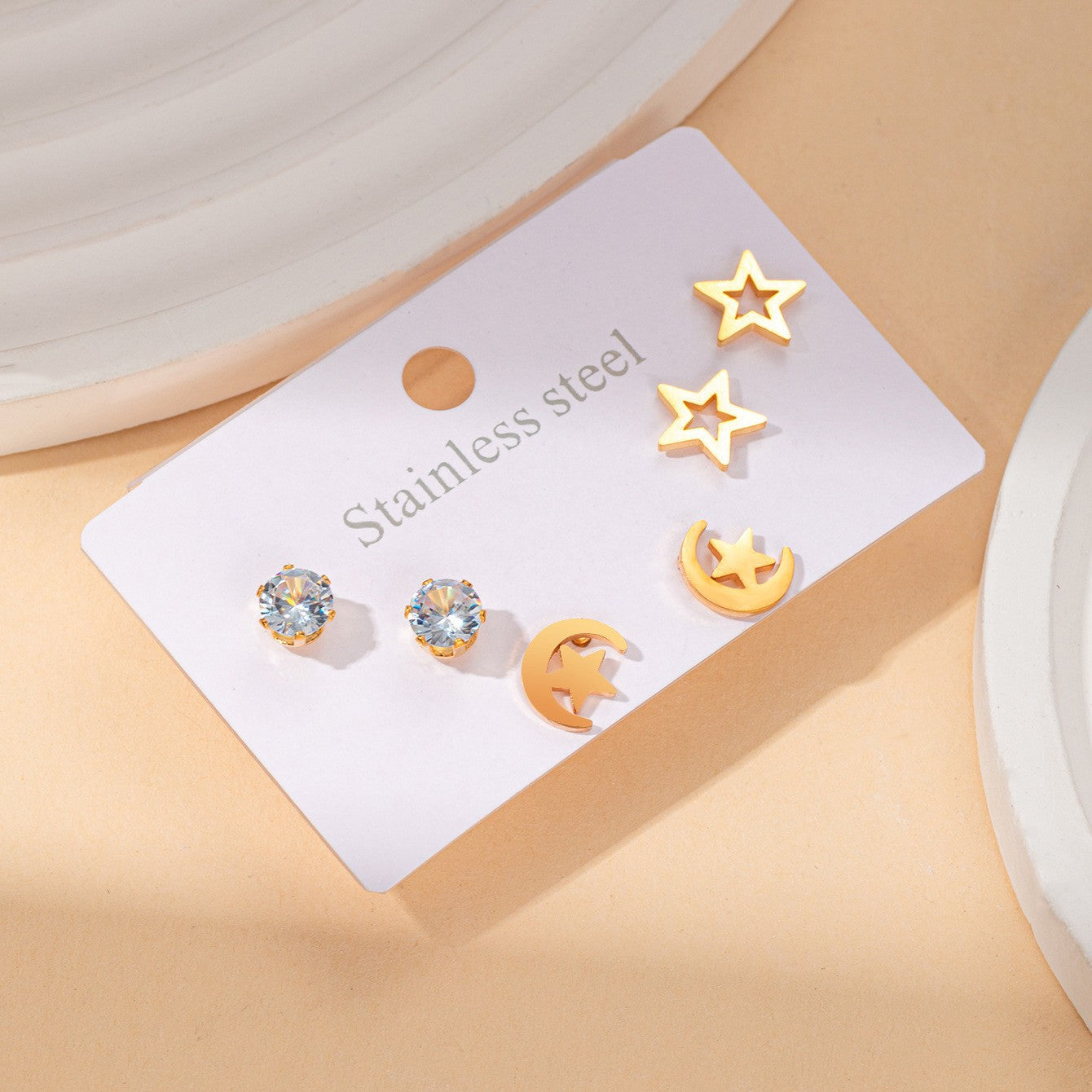 Titanium Steel Ear Exquisite Small Gold-plated Earrings