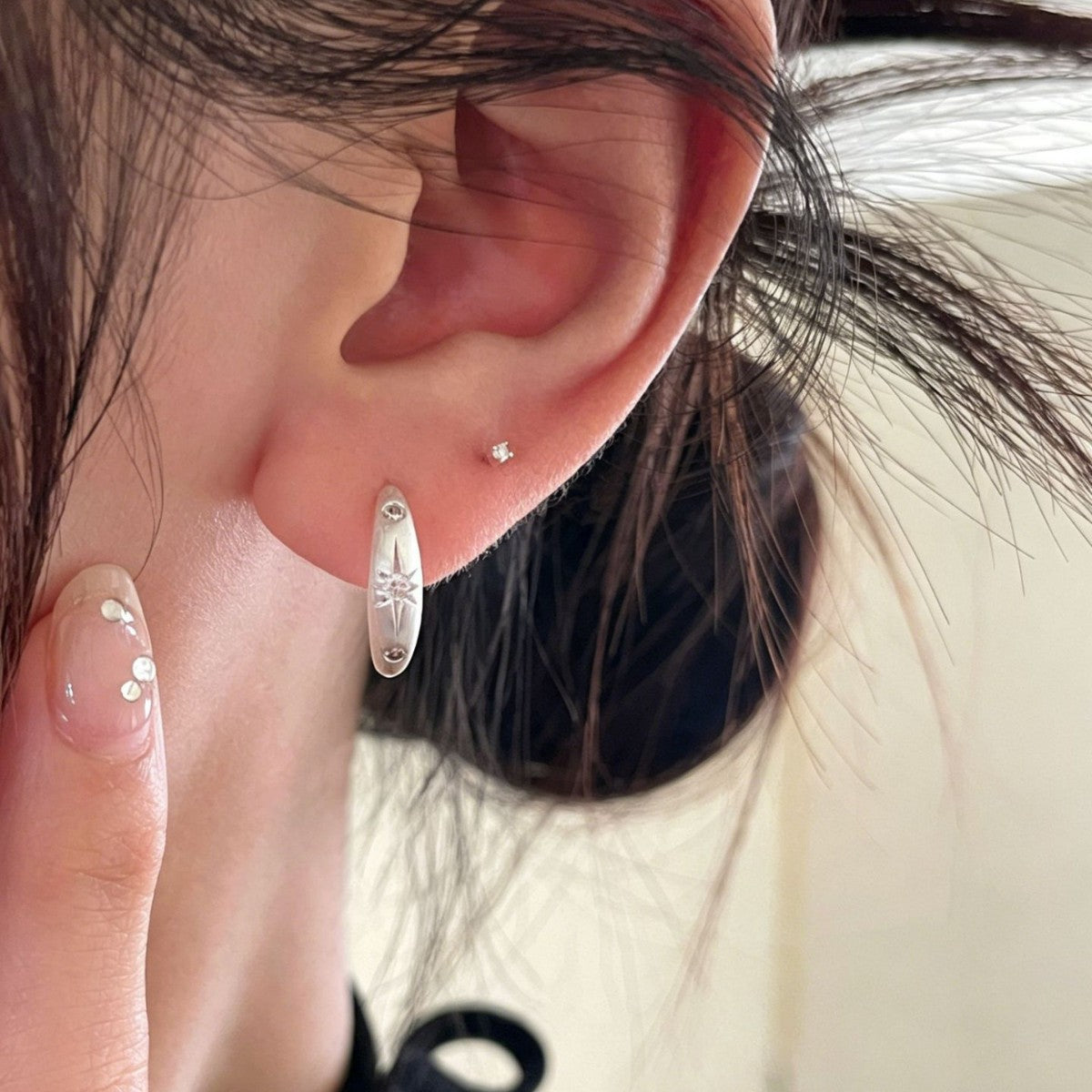 Simple Eight Awn Star Brushed Female Niche Design Graceful Fashion Earrings