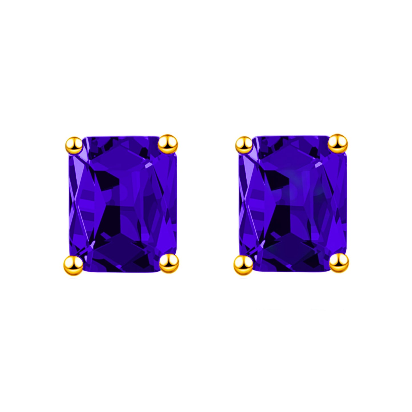 Fashion Rectangular Emerald Rose Gold Plated Rings