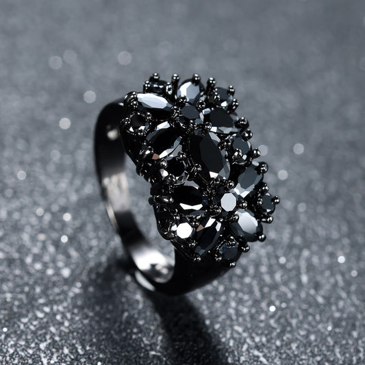 Women's & Men's Sky Black Starry Zircon Personalized Creative Rings