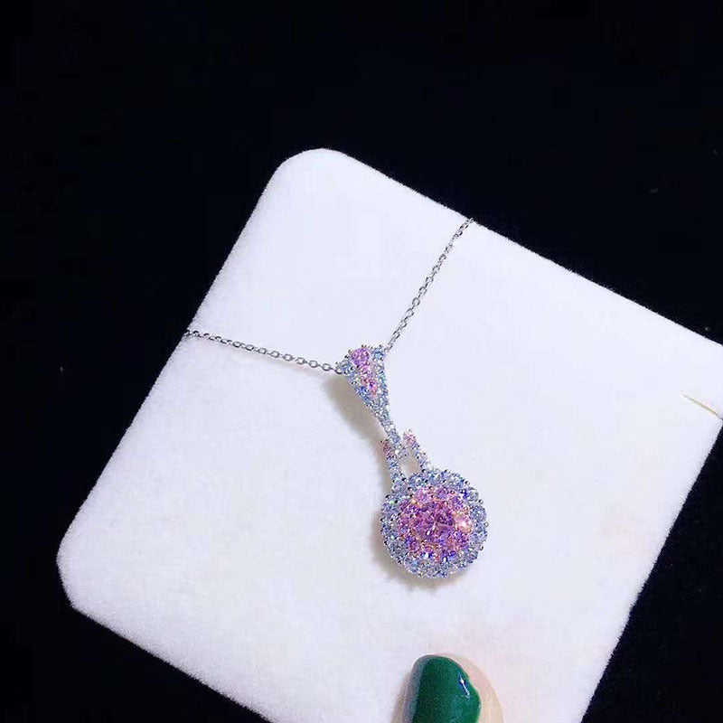 Pink Crystal Retro Exquisite Zircon Design Jewelry Set