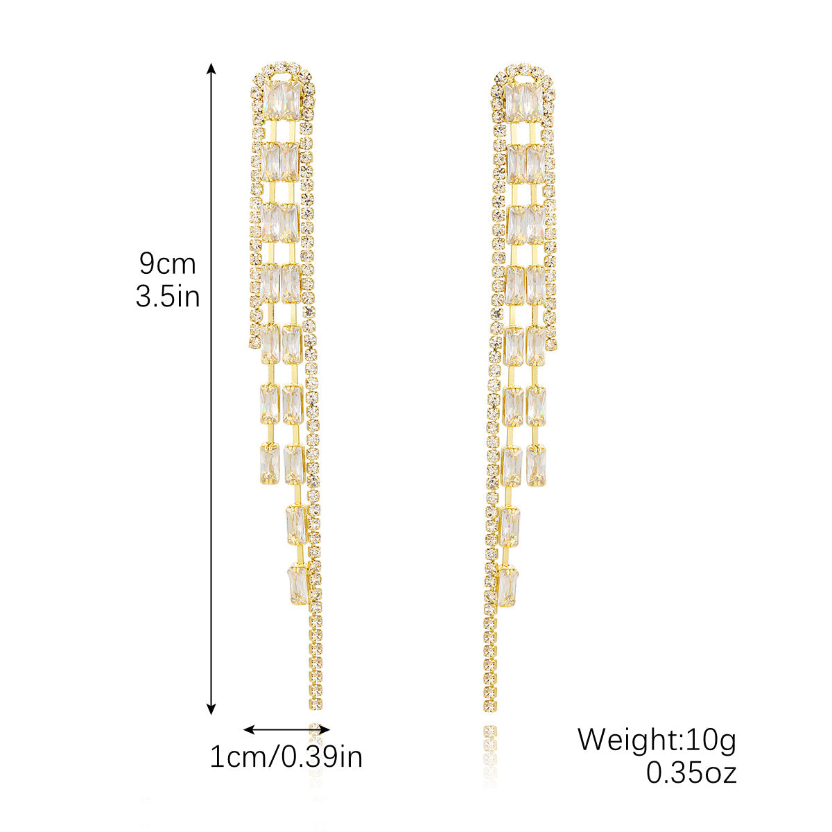 Women's Fringed Zircon Long Refined Rhinestone Exaggerated Design Rings