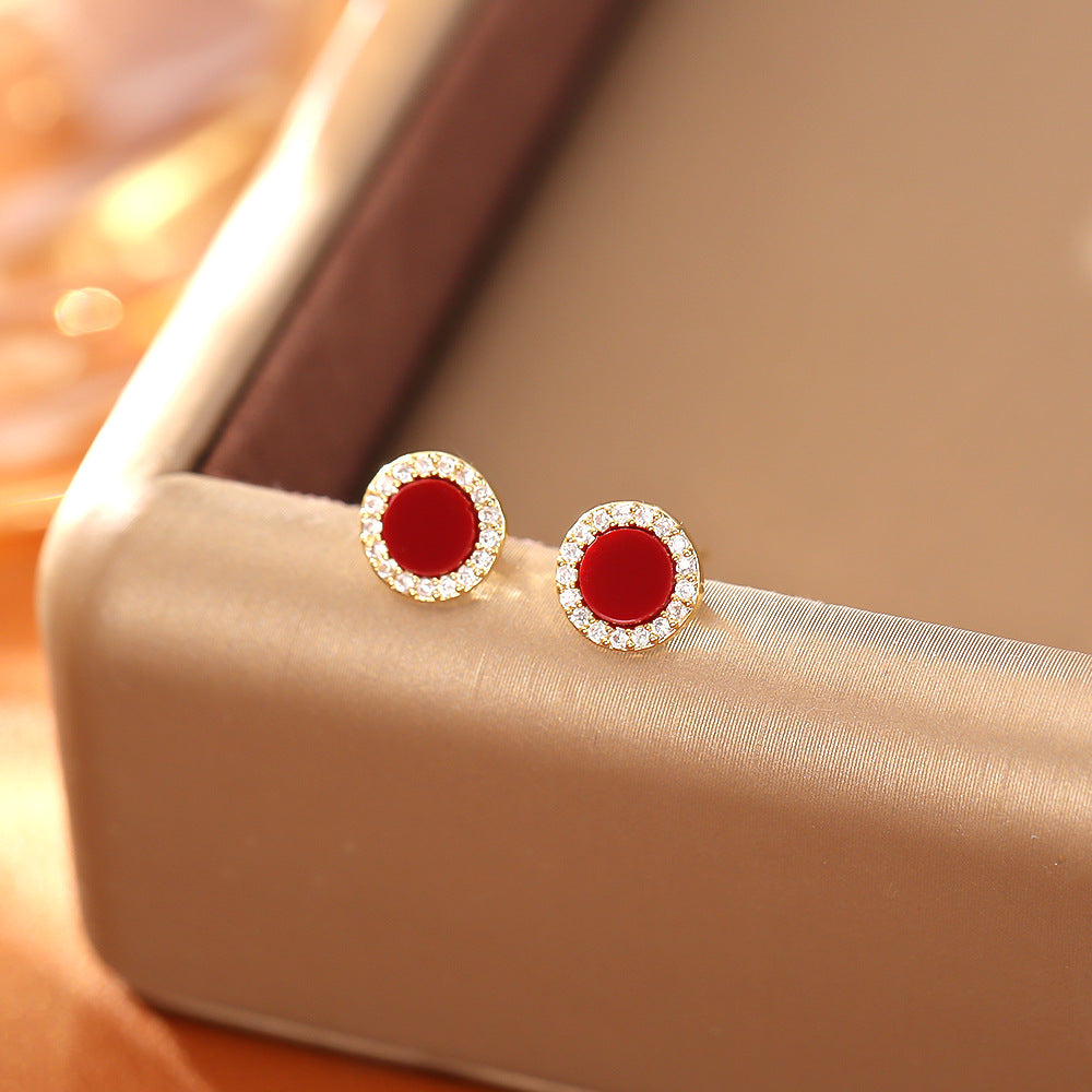 Sier Needle Micro Simple Fashion High Sense Female Stud Earrings