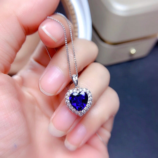 Broadcast Heart-shaped Simulation Sharp Crystal Sapphire Rings