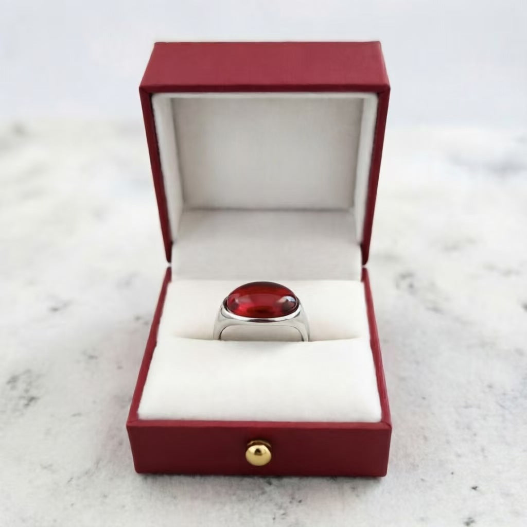 Women's & Men's Gem Couples Openings Adjustable Retro Simple Egg Ring