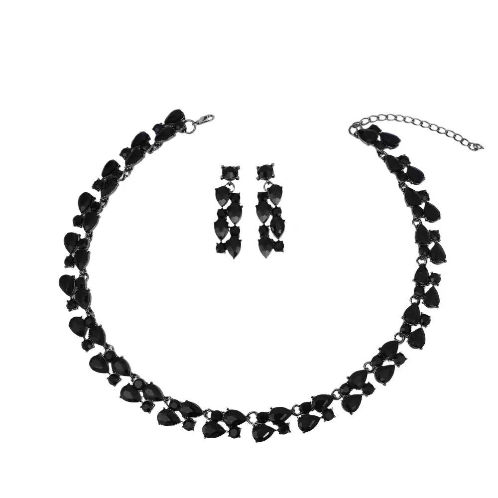 Women's Bridal Party Wedding Dress Full Diamond Jewelry Set