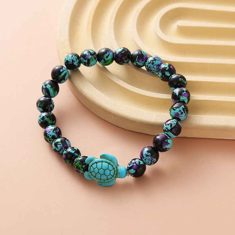 Women's Hand Cross Color Wooden Bead Beaded Bracelet