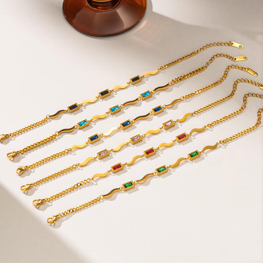Commodity Color Dopamine Titanium Steel Female Gold Bracelets