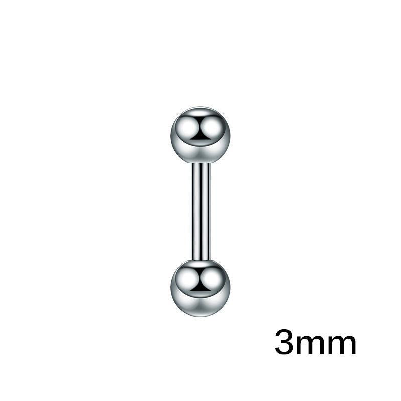 Titanium Steel Double-sided Ball Ear Bone Dumbbell Stainless Rings