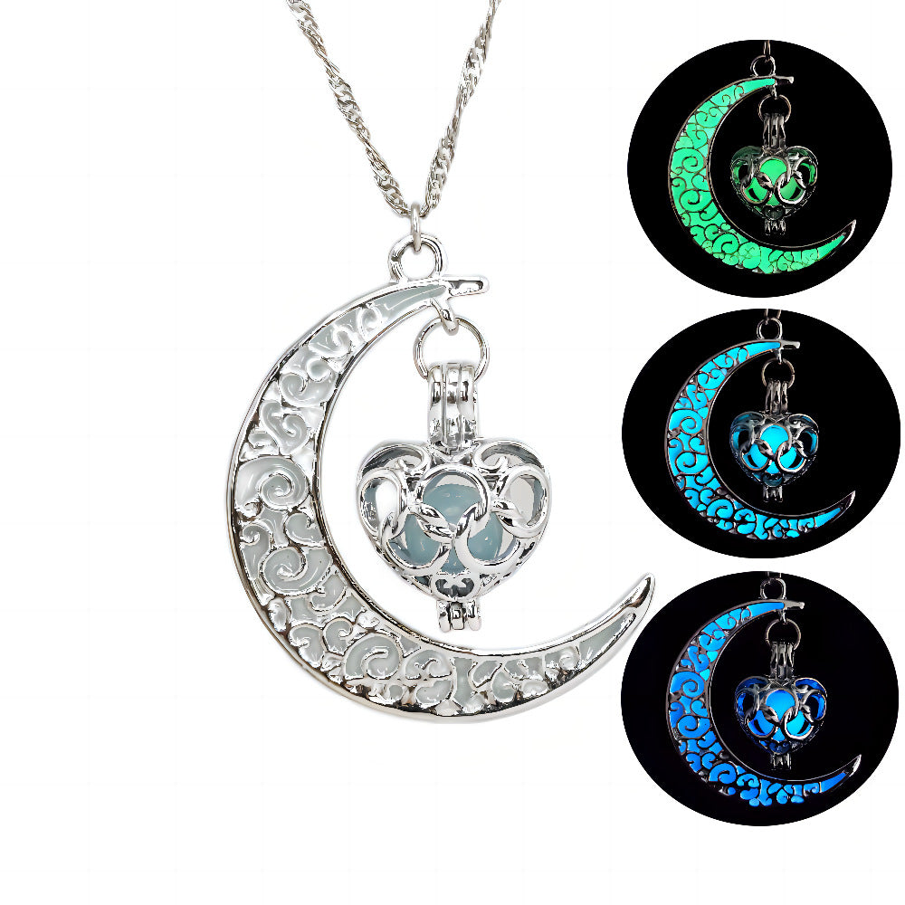 Casual Hollow Out Luminous Moon Halloween Pendants