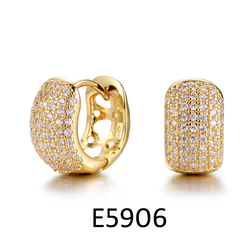 Gold Zircon Temperament Ear Clip Light Earrings