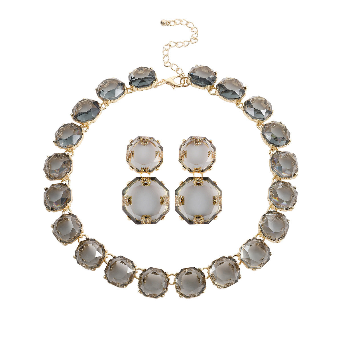 Large Particle Gem Sweet Cool Candy Color Jewelry Set