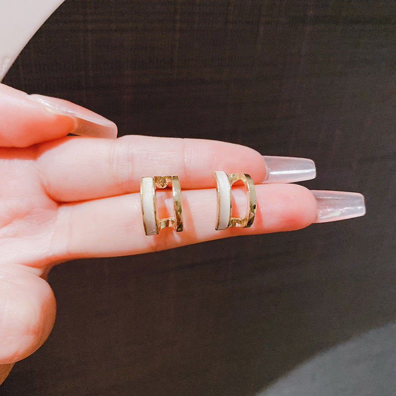 Women's Sier Needle Shaped Niche Design Unique Cold Wind Rings