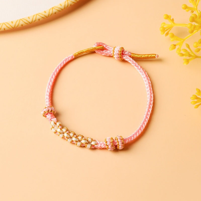 Children's Colorful Braided Rope Wrist String Safe Red Bracelet