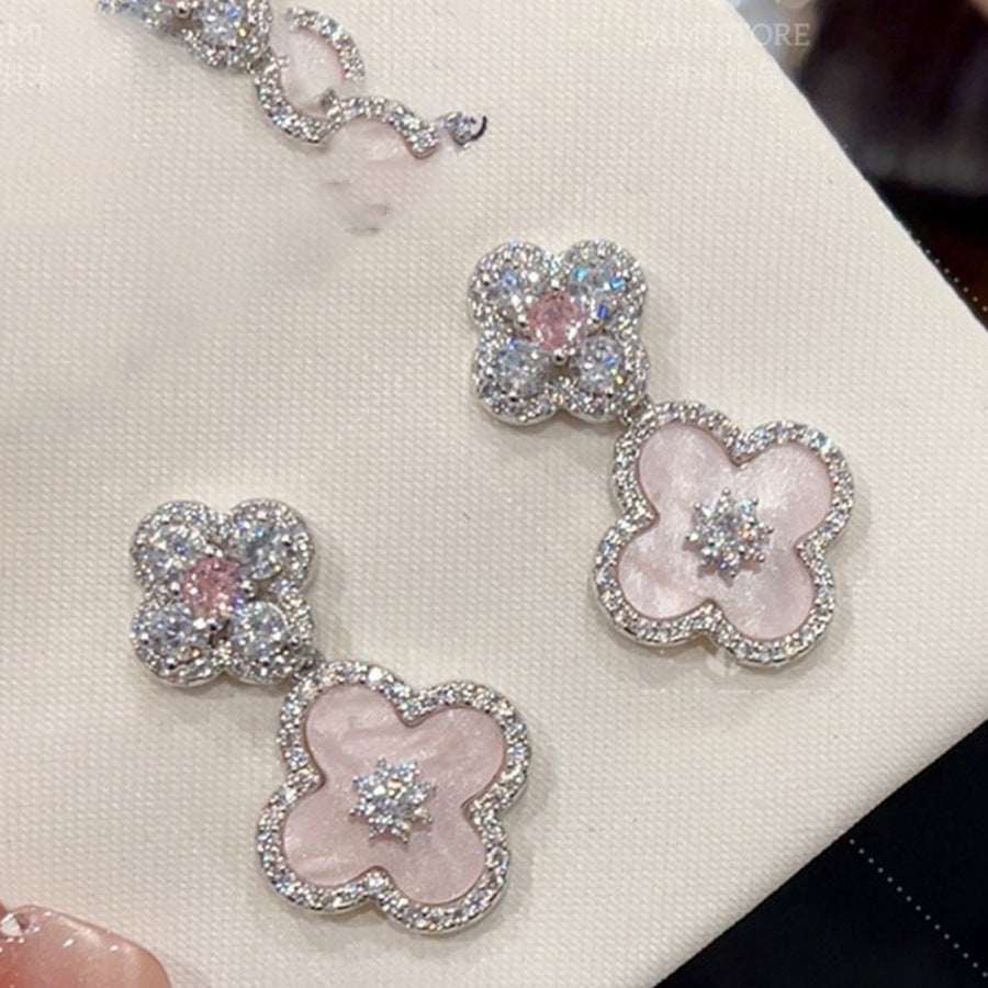 Korean Style Zircon Pearl Cold Simple Elegant Light Luxury Stud Earrings