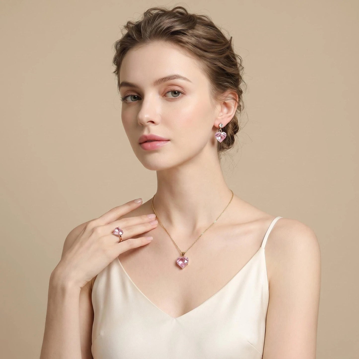 Women's Pink Love High-grade Versatile Light Luxury Rings