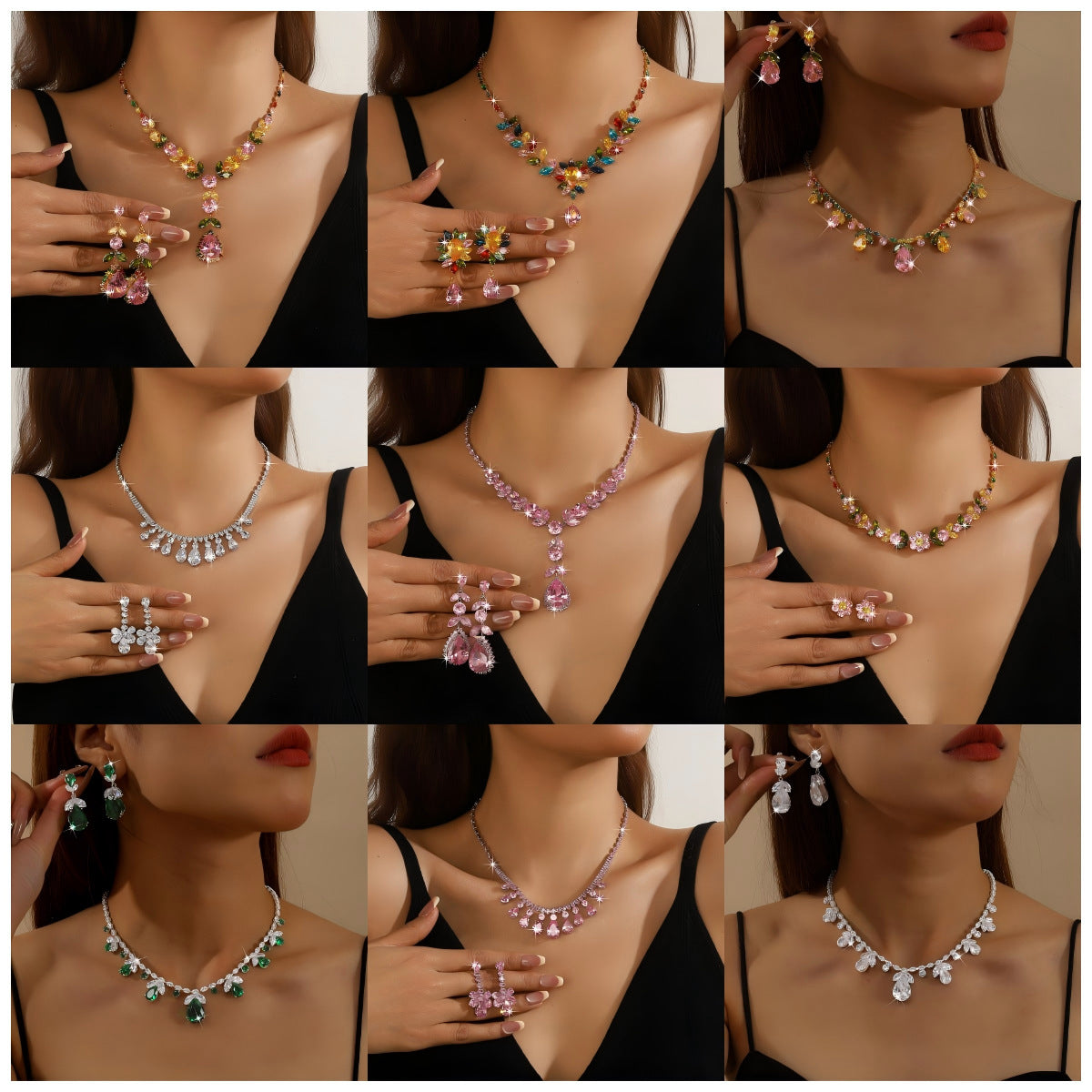 Luxury Light Elegant Zircon Bridal Classic Necklaces