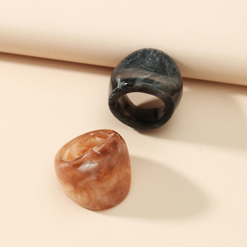 Retro Fashion Creative Acrylic Exaggerated Trendy Irregular Rings