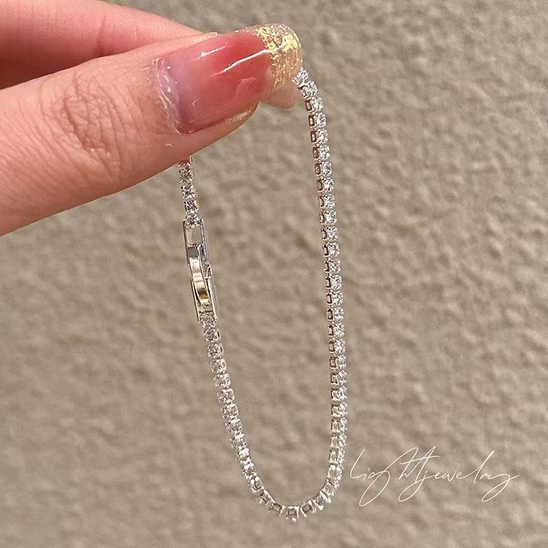 Golden Super Flash Zircon Female Good-looking Party Light Luxury Minority Bracelets