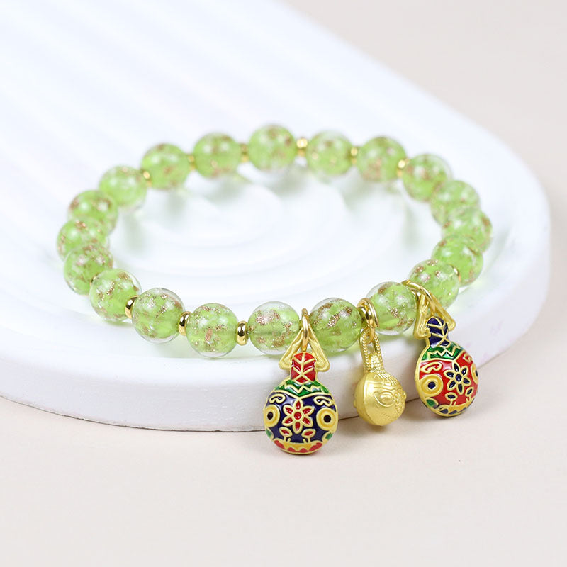 Female Fragrant Gray Colored Glaze Chinese Style Bracelet