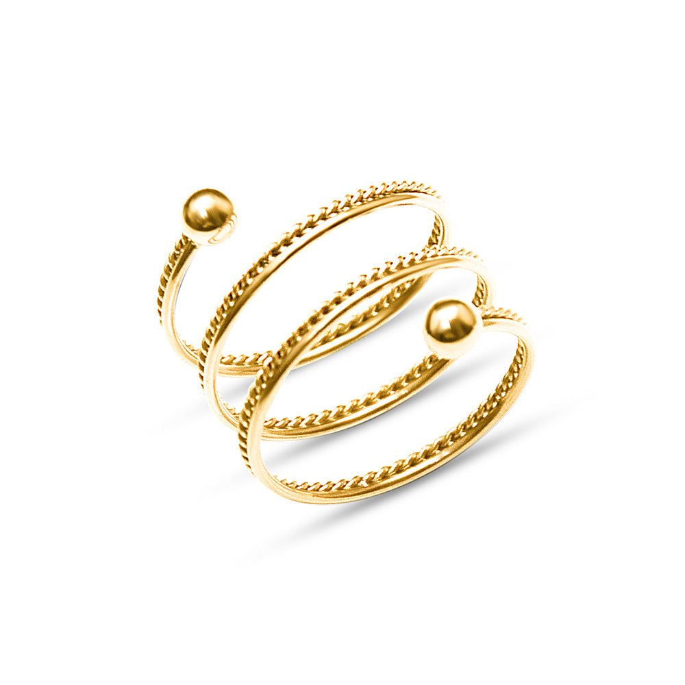 Twist Steel Ball Variety Finger Circumference Titanium Ring