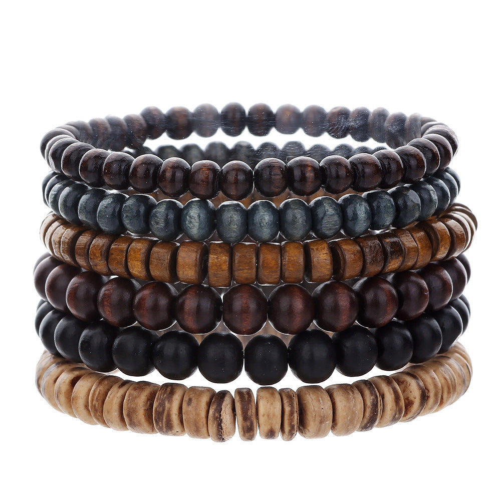 Men's Coconut Shell Hip Hop Punk Retro Bracelets