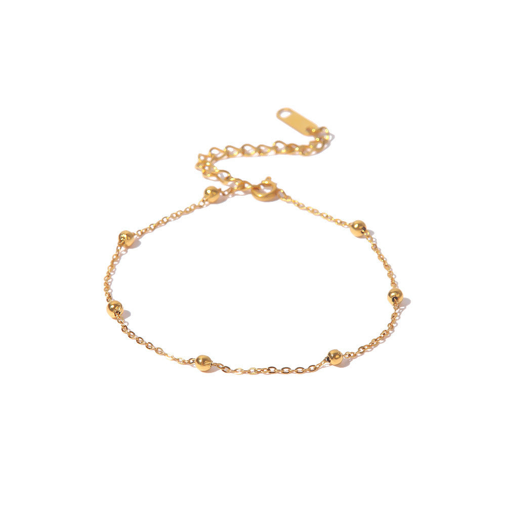 Women's Light Luxury Gold Bead Simple Design Bracelet