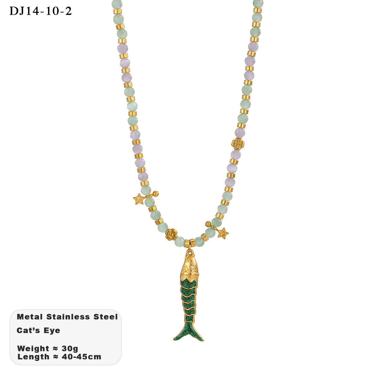 Women's Style Fish-shaped For Hawaii Vacation Handmade Natural Stone Necklace