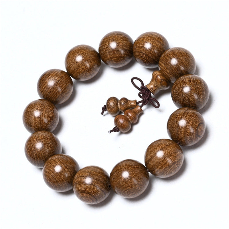 Women's & Men's Golden Sandalwood Submerged Buddha Beads Stall Bracelets