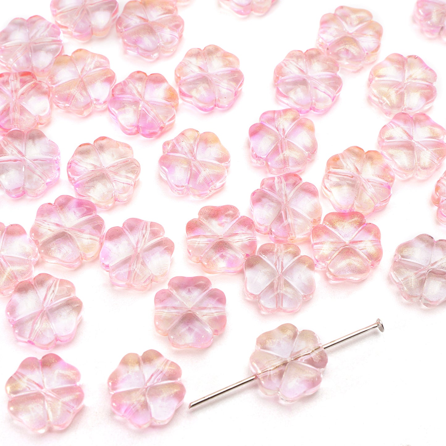 Beautiful Clover Flat Beads Scattered Handmade Jewelry Accessories