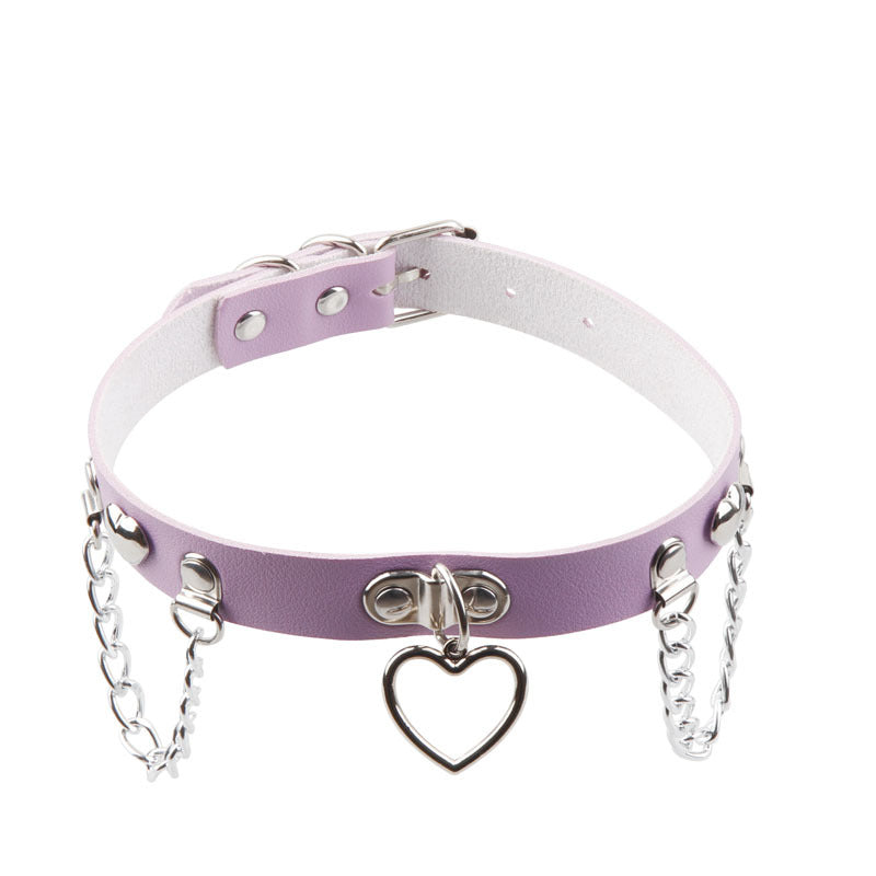 Wang Punk Chain Love Heart Fashion Street Shooting Collar