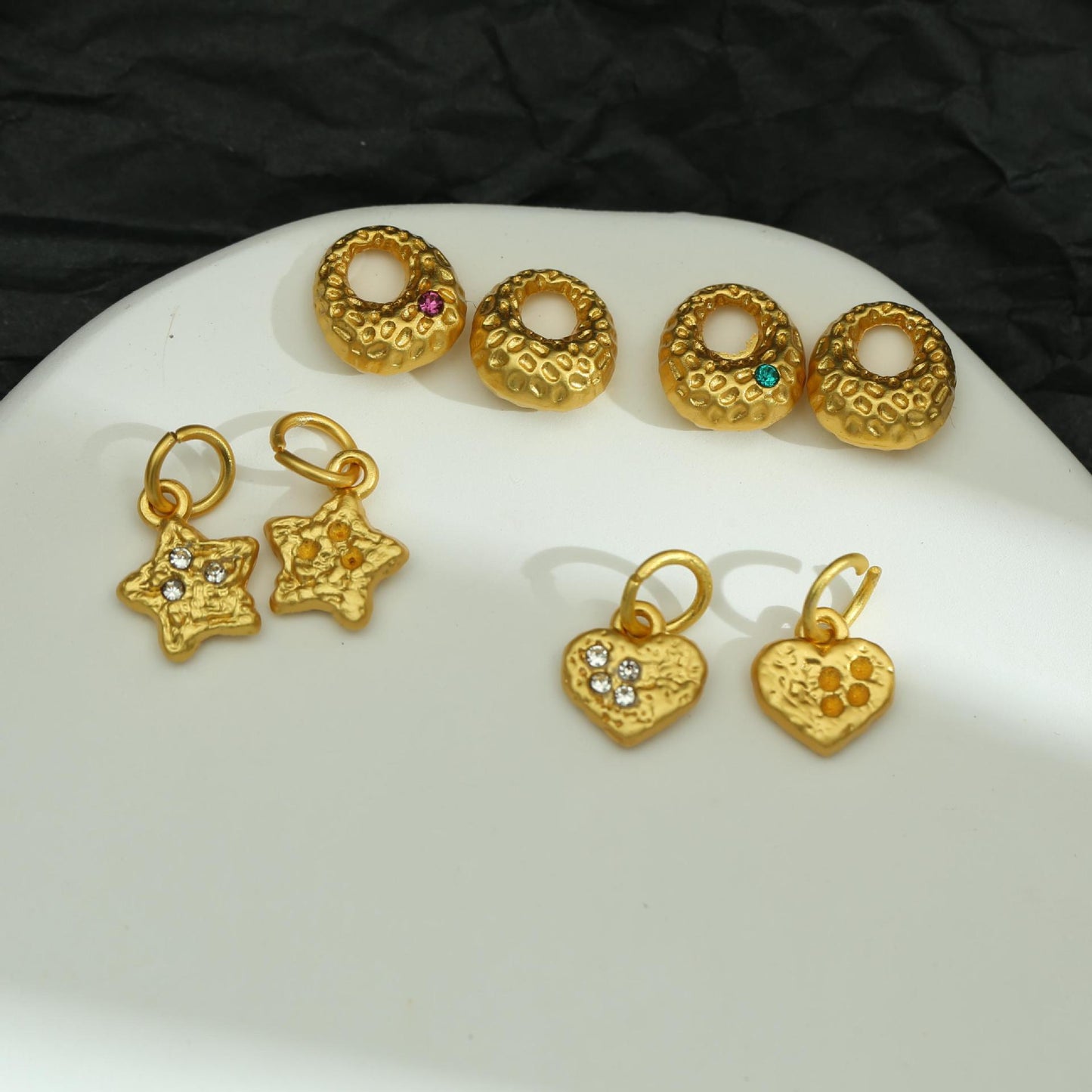 Color Retention Alluvial Love Five-pointed Star Diamond Peach Jewelry Accessories