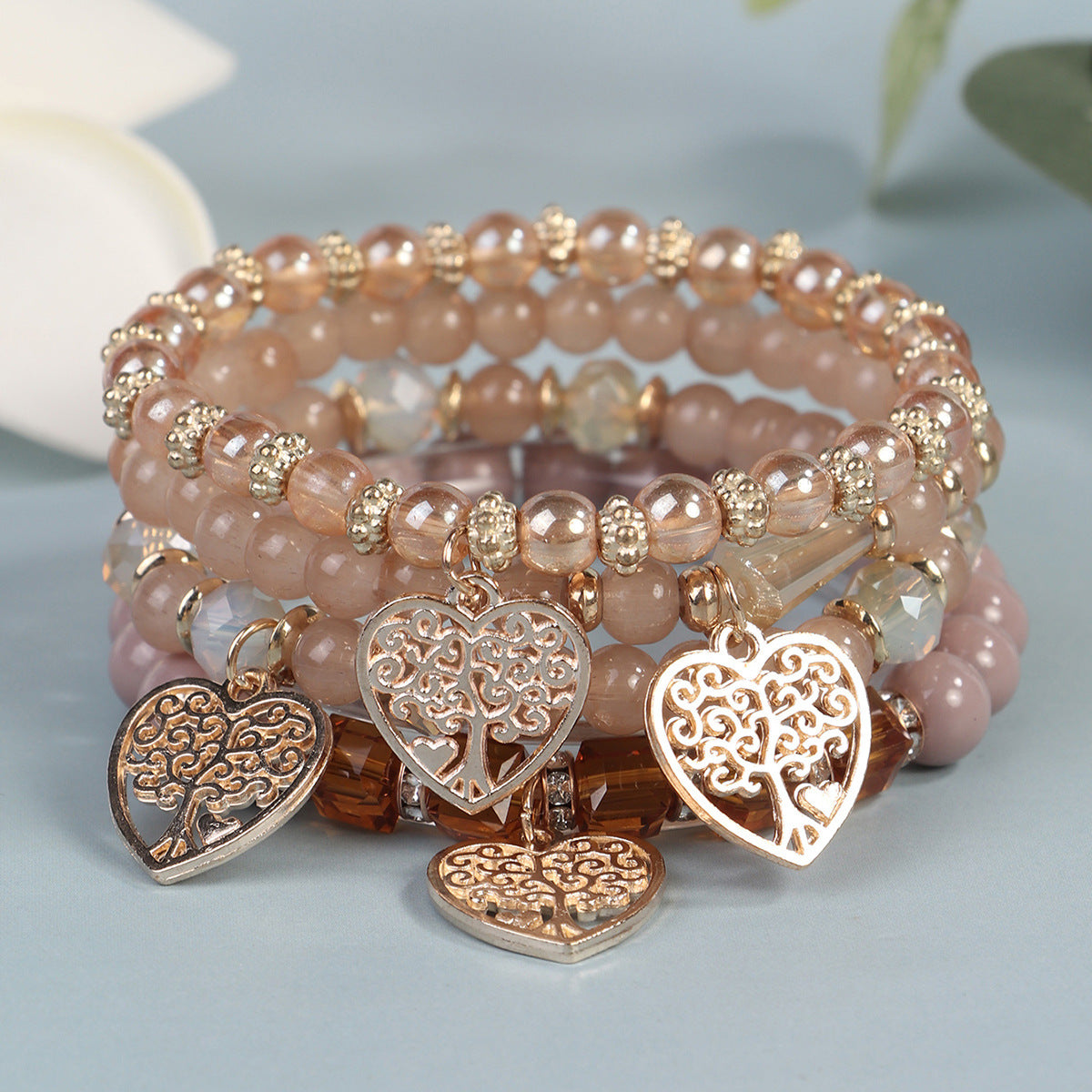Bohemian Style Crystal Love Tree Of Life Creative Bracelet