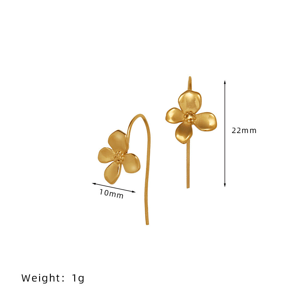 Summer Titanium Steel Gold Not Easy To Earrings