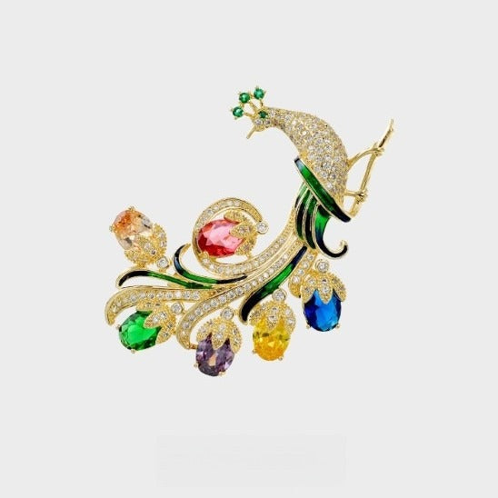 Women's Micro Zircon Brooch Exquisite Plant Pin Brooches