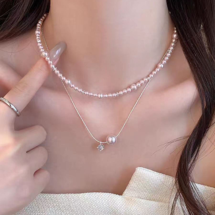Rose Pearl Detachable Clavicle Chain Fashion Design Light Luxury Necklaces