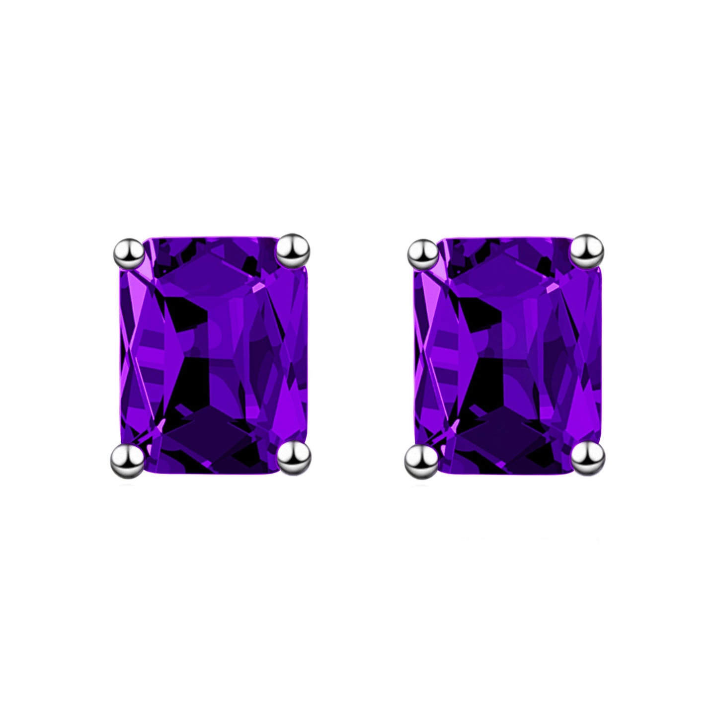 Fashion Rectangular Emerald Rose Gold Plated Rings