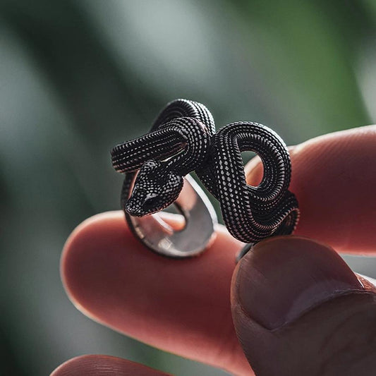 Retro Python Dark Punk Three-dimensional Snake Cord For Ring