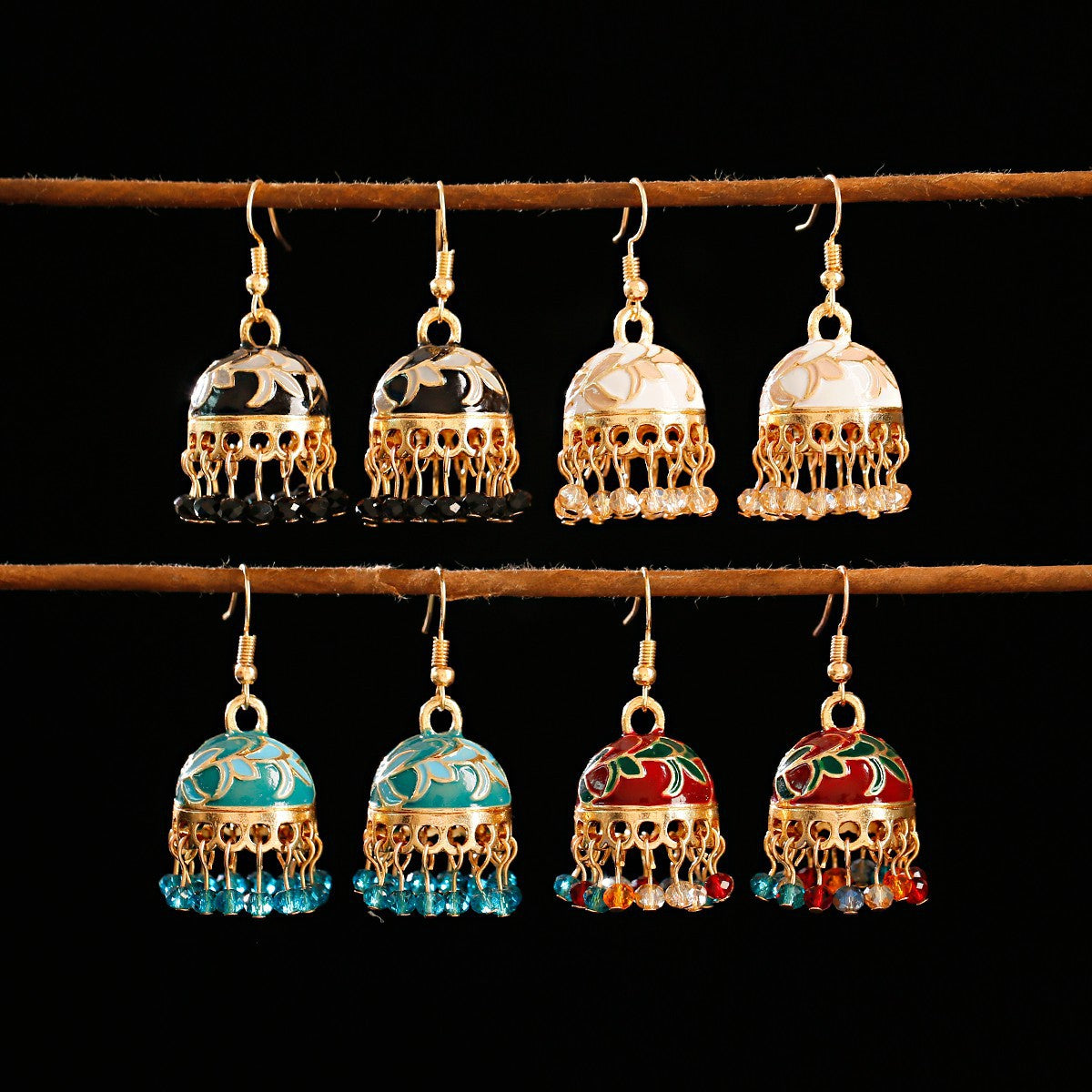 Women's Ethnic Style Bohemian Temperament Small Beads Enamel Earrings