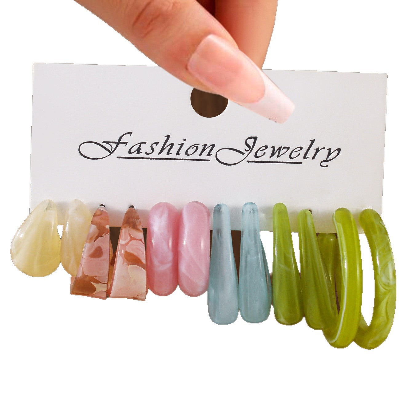 Women's Fashion Personality Wear Resin Shaped Suit Earrings
