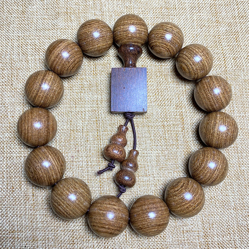 Women's & Men's Gold Sandalwood For Beads In Large Bracelet