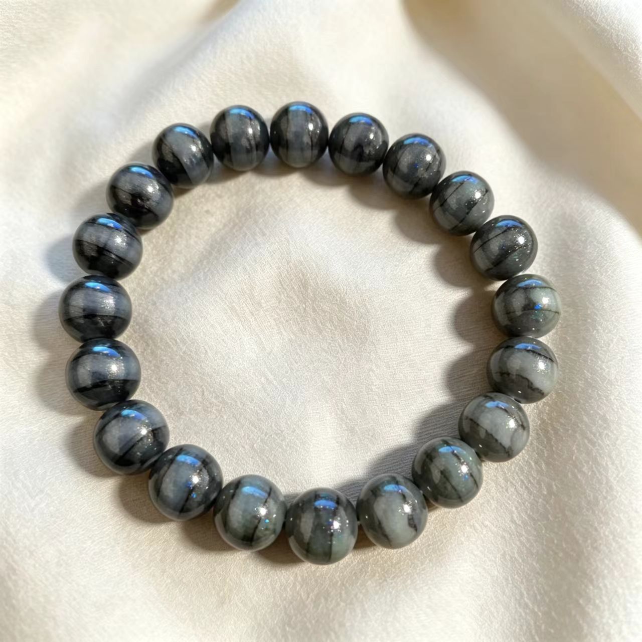 Women's & Men's Rainbow Color Glazed Single Circle Glass Simple Live Streaming Drainage Bracelet