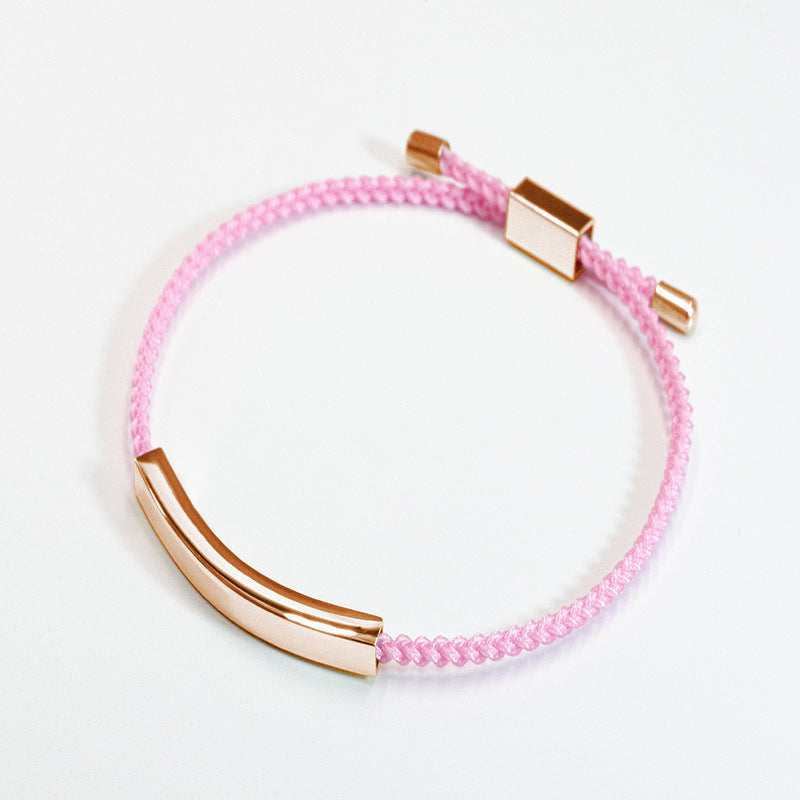 Steel Engraved Hollow Tube Couple Adjustable Inspirational Bracelets