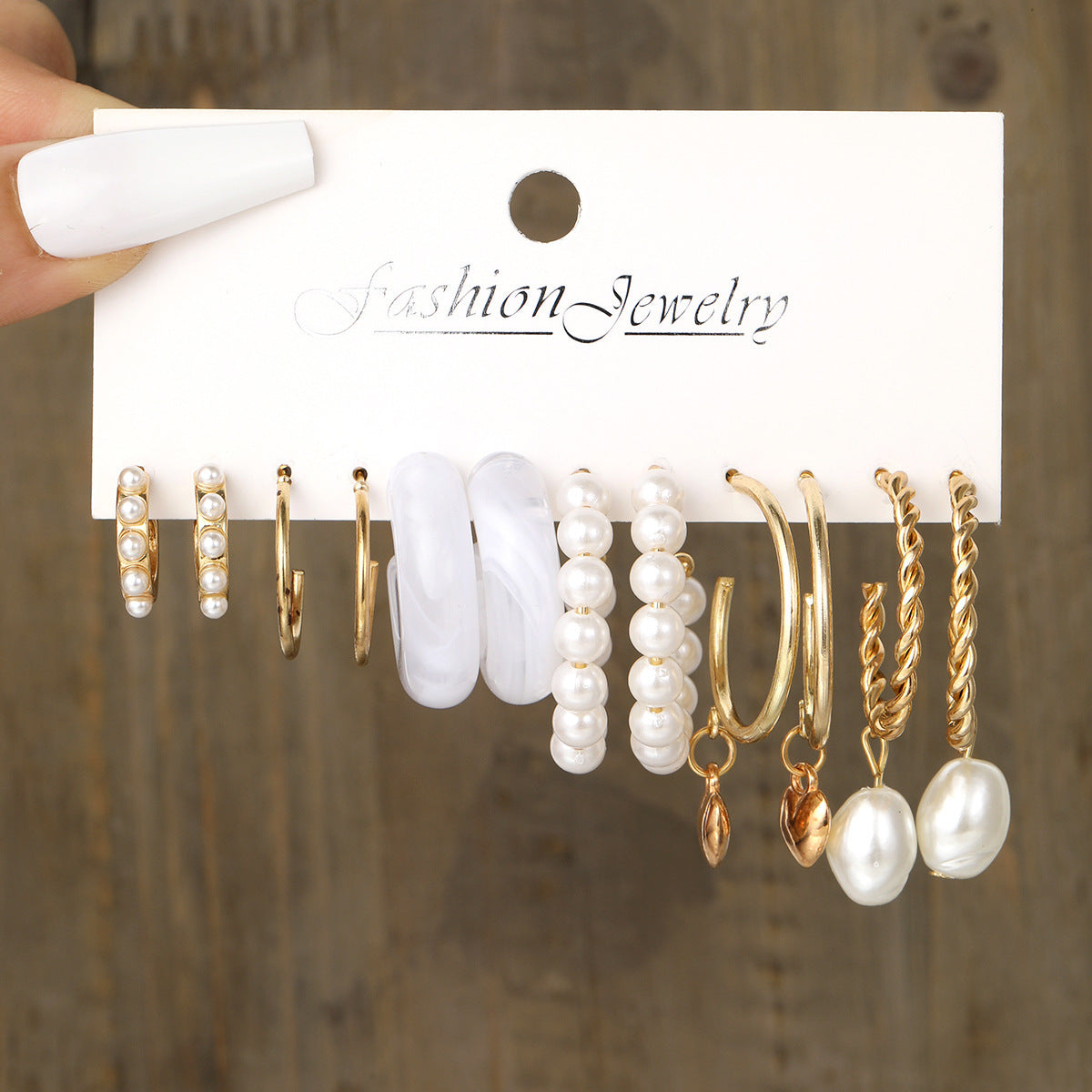 Women's Geometric Type Alloy Pearl Suit Pairs Fashionable Rings