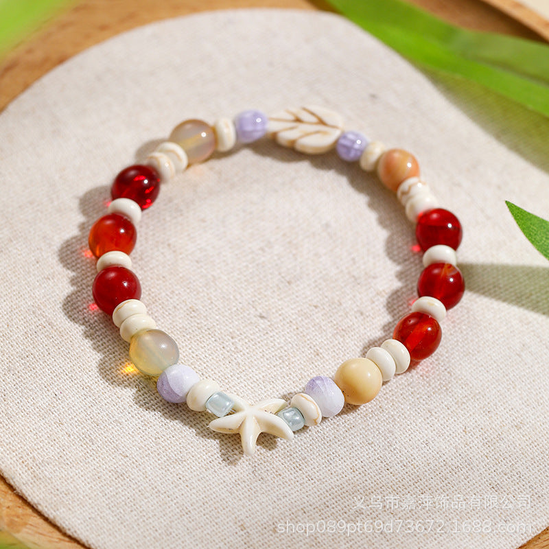 Hot Flower Glaze Female Design Glazed Cultural Creative Hand Scenic Bracelet